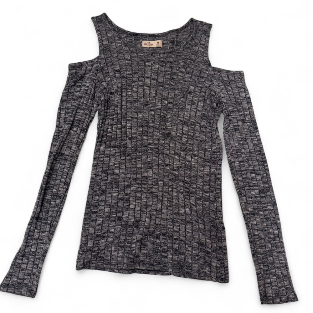 hollister grey cold shoulder top